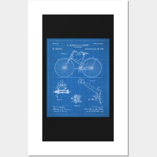 Cycling Patent - Bicycle Art - Blueprint Posters and Art